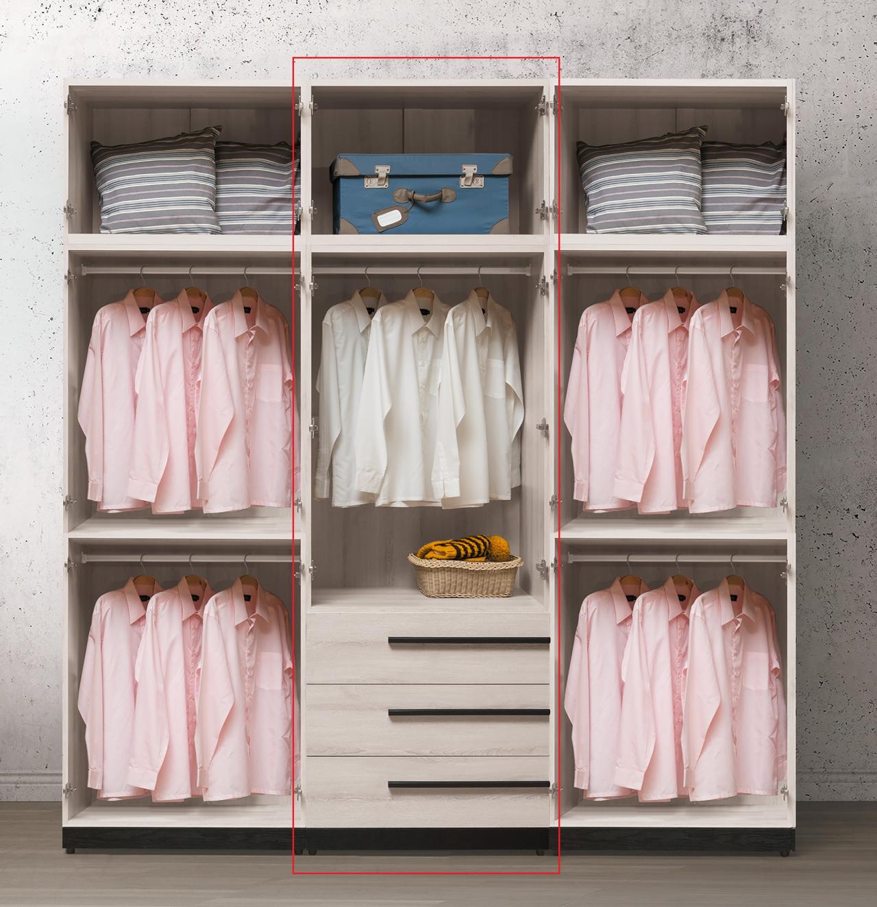 瑪爾斯 2.7 尺三大抽高衣櫥